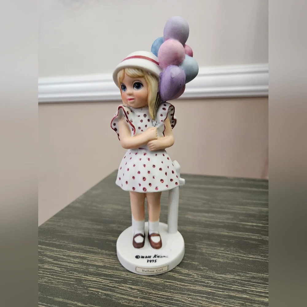 Vintage Margaret Keane Big Eyed Girl MDH 1976 Balloon Girl Figurine Japan - Picture 5 of 7